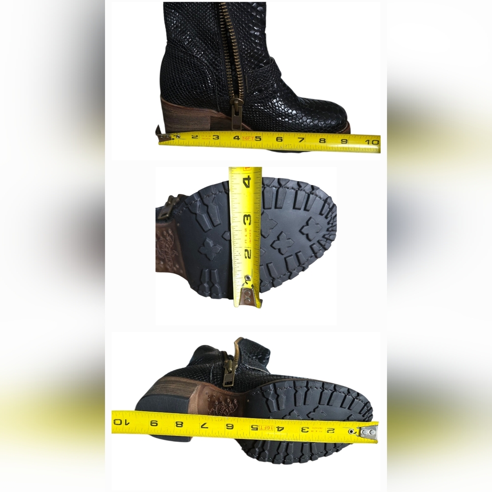 Freebird by Steven Carlito Black Snake Embossed Leather Size 7 - Picture 16 of 16